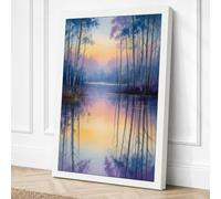 Cypress Waters at Dawn Scenic Canvas Wall Art Print 30x20 Inch