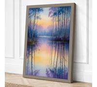 Cypress Waters at Dawn Scenic Canvas Wall Art Print 36x24 Inch