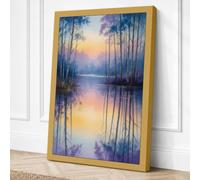 Cypress Waters at Dawn Scenic Canvas Wall Art Print 36x24 Inch
