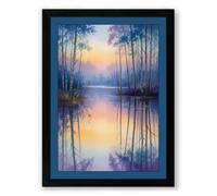 Cypress Waters at Dawn Scenic Framed Wall Art Print A3 (42×29.7cm) Black, Wall Decor for Living Room, Bedroom, Office & Home, Ready to Hang, Art Gift