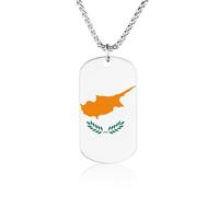 Cypriot Cyprus Flag Men's Pendant Necklace for Women Customizable Jewelry Dog Tag Memorial Necklaces