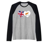 Cypriot Heritage UK Cyprus British Flag Cypriot Flag Raglan Baseball Tee