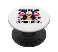 Cypriot Roots British Born Girl Pride Cyprus Heritage PopSockets Adhesive PopGrip