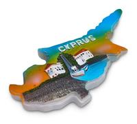 Cyprus 3D Fridge Magnet - Map Shaped Souvenir Resin Magnet, Hand-Painted Travel Keepsake 8.5 x 3.8cm