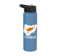 Cyprus Cypriot Pride Cypriot Flag Cypriot Roots Map Stainless Steel Insulated Water Bottle