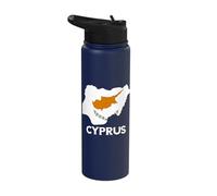 Cyprus Cypriot Pride Cypriot Flag Cypriot Roots Map Stainless Steel Insulated Water Bottle