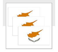 Cyprus Flag Car Stickers Pack of 3 (100 x 60mm) Waterproof CYP Labels for Bike Van Helmet Packwith® #P1052