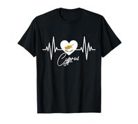 Cyprus Flag Heartbeat Republic of Cyprus Heart I Love Cyprus T-Shirt