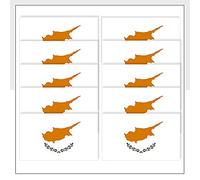 Cyprus Flag Laptop Sticker Pack of 10 (25 x 15mm) Waterproof CYP Labels for Bike Ipad Fridge Helmet Packwith® #P1052