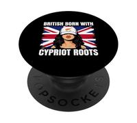 Cyprus Girl Heritage British Born Cypriot Roots Pride PopSockets Adhesive PopGrip