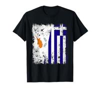 Cyprus Greece Half Flag Cypriot Greek Flag Hellas Heritage T-Shirt