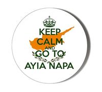 Cyprus MAP Background - Keep Calm and GO to Ayia NAPA - Small 10 x 49mm Stickers