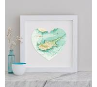 Cyprus Map Heart Print Bombus Pink One Size