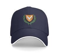 Cyprus National Emblem Hat Support Cyprus Coat of Arms Baseball Cap Cypriot Hat for Women Men Adjustable Hat, Navy Blue, One size