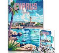 Cyprus Paphos Jigsaw Puzzles for Teenagers,Decompressing Intellectual Educational Toy Suitable for Desktop Decoration 75x50cm