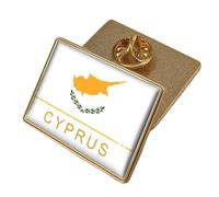 Cyprus Patriotic Flag Pin Badge - Novelty Flag Printed Crystal Patriotic Lapel Pin Brooch,Retro Flag Creativity Geometric Gift Tie Pin Badge Accessory Character