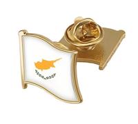Cyprus Patriotic Flag Pin Badge - Novelty Printed Crystal Patriotic Lapel Pin Brooch,Retro Flag Creativity Geometric Gift Tie Pin Badge Accessory