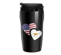 Cyprus U.S. Flag Coffee Cup Travel Mug with Leakproof Lid Double Wall Tumbler Water Bottle 250ml