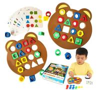 Cyqfei Hailoyearn Shape Matching Game - Shape Matching Game Color Sensory Educational Toy, Puzzles Geometric Shape's Quick Matching's Board With Bell, Brings Hours of Family Fun and Joy (SetB)