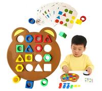 Cyqfei Hailoyearn Shape Matching Game - Shape Matching Game Color Sensory Educational Toy, Puzzles Geometric Shape's Quick Matching's Board With Bell, Brings Hours of Family Fun and Joy (SetA)