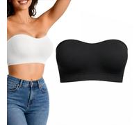 Cyqfei Hexalty Strapless Bra,Strapless Bras for Women,Invisible Under Everything - No Lines,Non Slip Stay up Supportive Lift (Black-M)