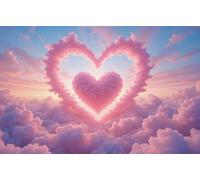 CYQFEZ Puzzle 1000 Pieces ,Landscapes Posters Love Heart Clouds Painting ,Colourful,Adult Family Stress Relief Puzzle Toys,Yz520Wz