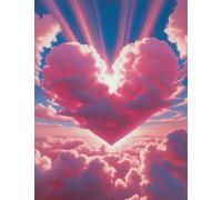 CYQFEZ Puzzle 1000 Pieces ,Landscapes Posters Love Heart Clouds Painting ,Colourful,Adult Family Stress Relief Puzzle Toys,Yz516Wz