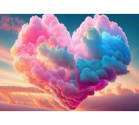CYQFEZ Puzzle 1000 Pieces ,Landscapes Posters Love Heart Clouds Painting ,Colourful,Adult Family Stress Relief Puzzle Toys,Yz519Wz