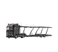 CYQOCD Collectible Race Car Model 1:64 For Mercedes-Benz Actros Double Deck Bracket Trailer GCD Trailer Van Truck Car Metal Model Decor Bedroom Decoration