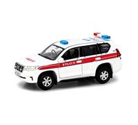 CYQOCD Collectible Race Car Model 1 64 For Toyota Prado Overlord White Police Car Alloy Simulation Model Adult Collection Display Bedroom Decoration