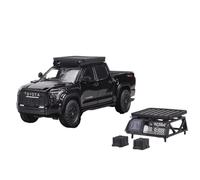 CYQOCD Collectible Race Car Model 1:64 For Toyota Tundra Off-road Pickup Truck Black White Alloy Car Rear Compartment Convertible Vehicle Bedroom Decoration(Black)