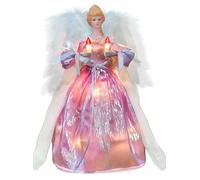 Cyraft Moving Angel Tree Topper with Lights, 30cm Pink, Separately Controlled Flapping Wings and Bright LEDs, 6 On / 18 Off Hours Cycle