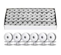 Cyrank 100pcs Bobbins Kits, 25mm Aluminum Bobbins for Sewing Machine Bobbins for Most Sewing Machine Metal Spools Sewing Accessories(Oblique)