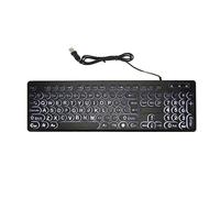 Cyrank 104 Key Wired Gaming Keyboard, Large Print Mechanical Gaming Keyboard Backlit Keyboard for Elderly Visually Impaired