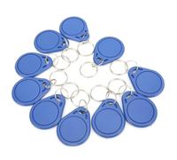 Cyrank 10PCS 125KHz RFID Key Fobs, Rewritable Proximity Id Card Token Tag Keypad Card for Door Entry Access Control System, Blue