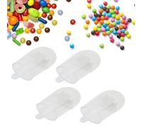 Cyrank 12Pcs Candy Case, Ice Cream Shape Candy Box Clear Reusable Plastic Container Box Party Favor Wedding Baby Shower Party Supplies(White)