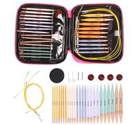 Cyrank 13 Pairs Interchangeable Knitting Needle Set 2.75mm-10mm, Circular Knitting Needles Set Crochet Hooks Set Yarn Knitting Needles with Storage Case for Weaving Tools Kits