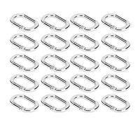 Cyrank 20pcs Oval Carabiner Clips, 23mm Alloy Spring Snap Hooks Trigger Spring Snap Hooks Clip for Bags Purses Keychain Strap(Silver)
