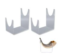 Cyrank 2PCS Acrylic Shofar Stand, Clear Shofar Display Stand Modern Transparent Horn Display Secure Support Structure for Home Office Decor