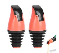 Cyrank 2Pcs Liquor Pourer, Bottle Pourers for Spirits, Universal Cap Design, Easy to Operate ABS & Silicone, Suitable for Bars, Clubs, Restaurants, Home Kitchens