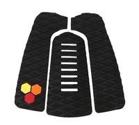 Cyrank 3 Pieces Surfboard Traction Pad, EVA Surfboard Front Traction Pad Non Slip Deck Surf Deck Anti Slip, Strong Grip, Cut to Fit Fo Longboard, Skimboards & Fish Boards (Black)