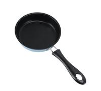 Cyrank 4.17 Inch Mini Frying Pan, Round Egg Skillet One Egg Fry Pan Small and Portable Omelet Skillet with Handle for Single Eggs Pancakes (Blue)