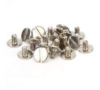 Cyrank 50 Sets Flat Head Button Studs, 6.5mm Brass Screwback Button Studs Rivets Leather Rivet for DIY Leather Craft Belt Wallet Handbag Repairs Decoration(Silver)