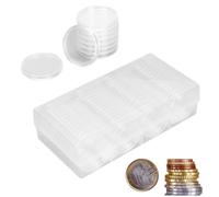 Cyrank 60 PCS Coin Holder, 41mm Clear Coin Coin Capsules with Storage Organizer Clear Storage Box with Round Coin Capsules for Collection Supplies