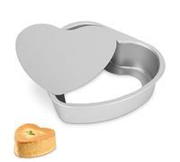 Cyrank Aluminium Heart Cake Pan, 8inch Heart Cake Tin Springform Baking Pan Mould with Removable Base Deep Cake Pans Cheesecake Baking Mold Cheesecake Pan for Wedding