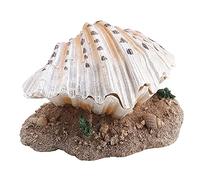 Cyrank Aquarium Decor, Fishbowl bubbling Shell Rock Decorationt Fish Tank Aquarium Foldable Shell Fishes Shrimp Hiding House Cave Resin Fish Shrimp Breeding Hiding Cave Shelter