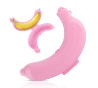 Cyrank Banana Keeper Container, Banana Carrier Case Small Outdoor Food Container Fruit Saver Case for Lunch Box, Travel, Picnic, Camping Food Storage (Pink)
