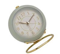 Cyrank Bedside Alarm Clock, No Ticking Battery Powered Desk Clock Small Bedside Clock Silent Alarm Clock Analogue Clock for Bedroon Desk(Light Green)