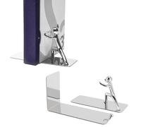 Cyrank Book Ends, Stainless Steel Kung Fu Man Bookends Decorative Metal Bookends Nonskid Humanoid Bookends Book Holder Book Stopper Book Ends for Shelves