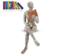 Cyrank Bookworm Sculpture Resin Abstract Thinker Sculpture, Reading Woman Figurine, Resin Abstract Reading Figurine Sculptures Innovative Lady Reading Pulp Molding Figurines Ornaments Ladies